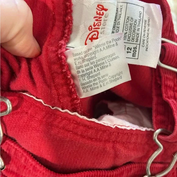 Disney Winnie The Pooh Red Corduroy Overalls Vintage 12 Month - Picture 6 of 8